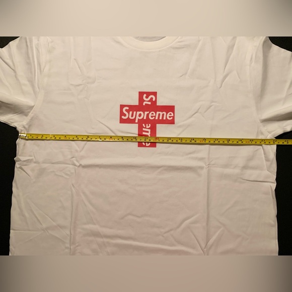Supreme Cross Box Logo Tee FW20 White Size LARGE- NEW - Picture 5 of 5